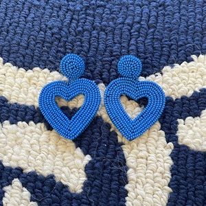 Bauble Bar Blue Beaded Heart Earrings